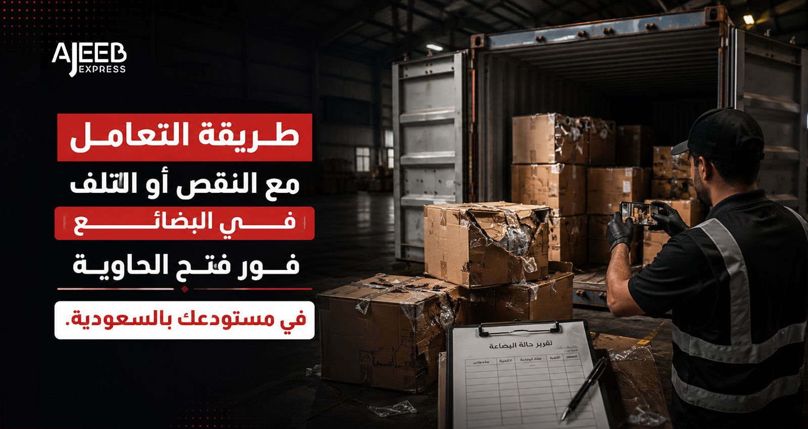 Blog توثيق النقص أو التلف في البضائع فور فتح الحاوية في مستودع السعودية قبل تقديم مطالبة لشركة الشحن